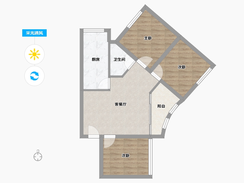 福建省-厦门市-金鸡亭花园小区-59.01-户型库-采光通风