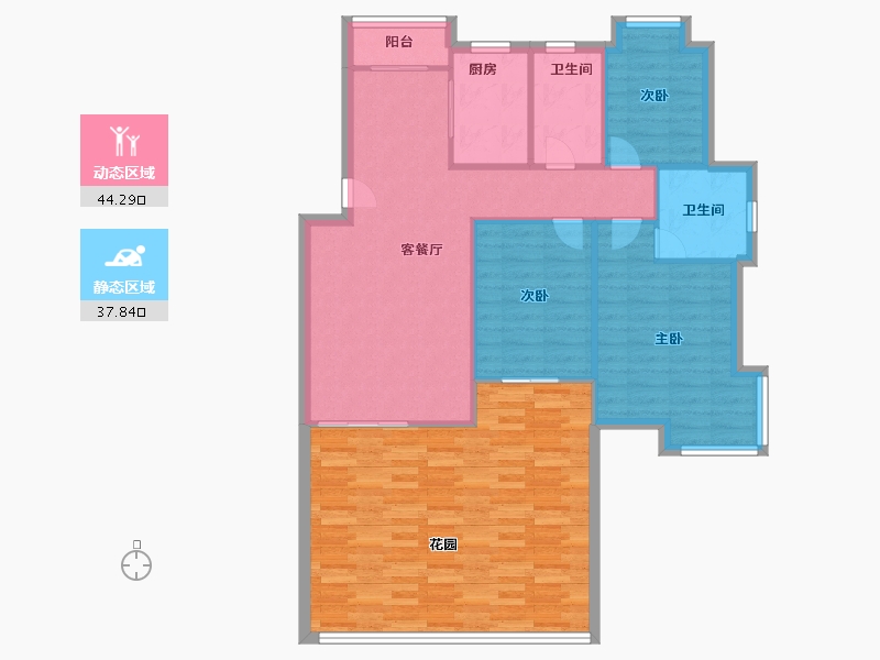 浙江省-金华市-奥林匹克花园-108.00-户型库-动静分区