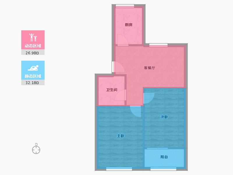 江苏省-无锡市-新桥花园-53.39-户型库-动静分区