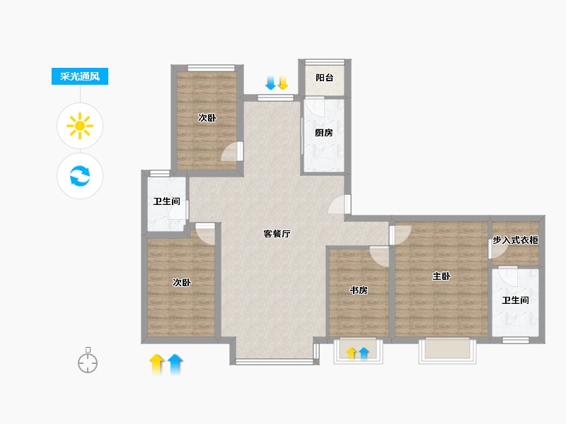 福建省-厦门市-厦航高郡-109.89-户型库-采光通风