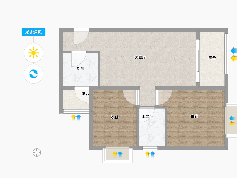 福建省-厦门市-龙湖嘉誉-71.00-户型库-采光通风