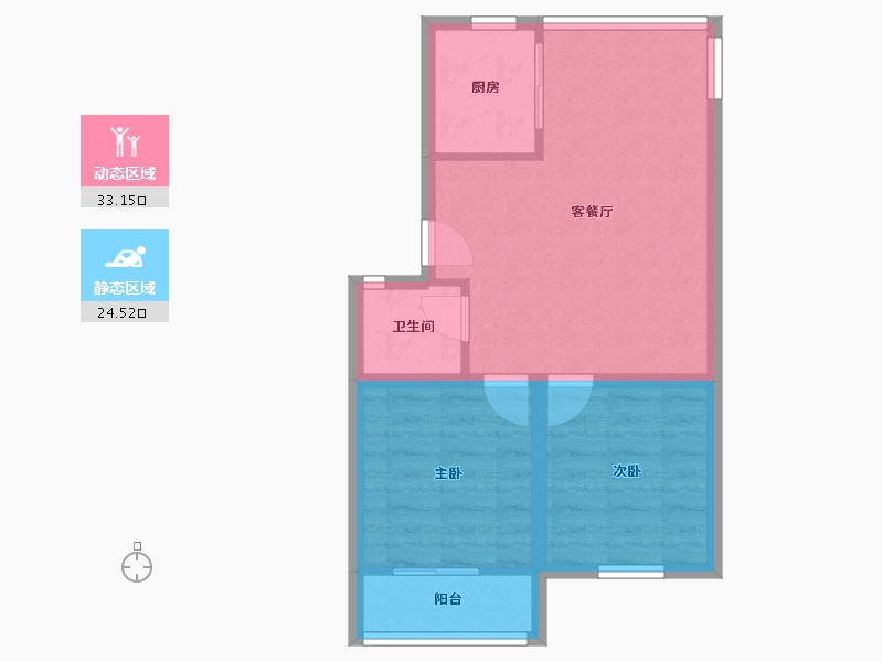 福建省-厦门市-金鸡亭花园小区-51.43-户型库-动静分区