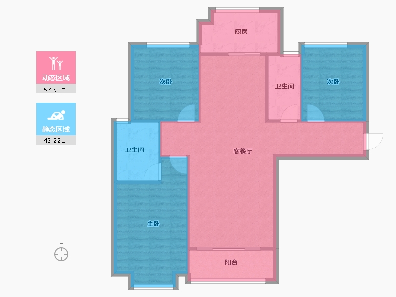 陕西省-咸阳市-金科世界城-91.00-户型库-动静分区