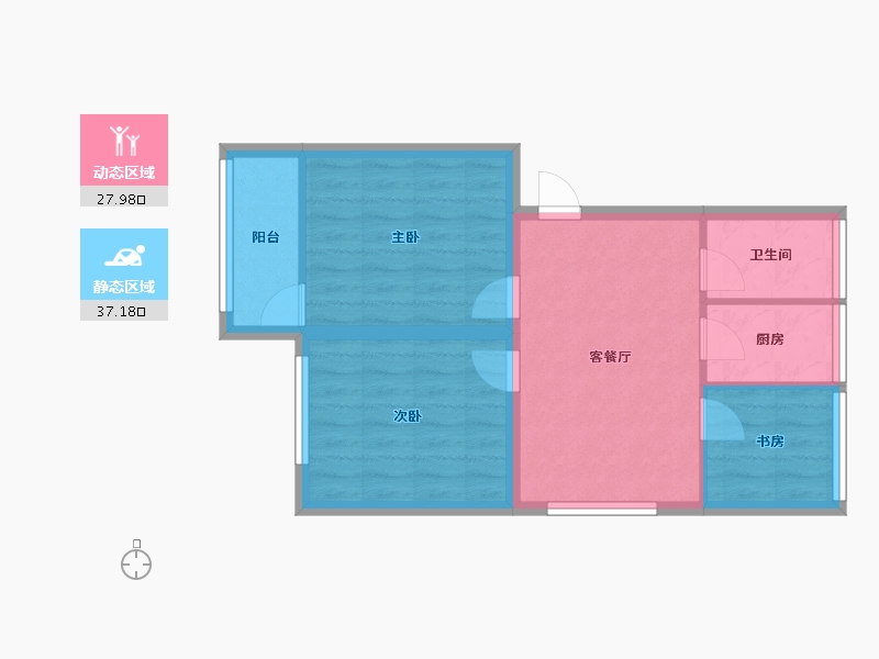 浙江省-嘉兴市-永安里-58.08-户型库-动静分区