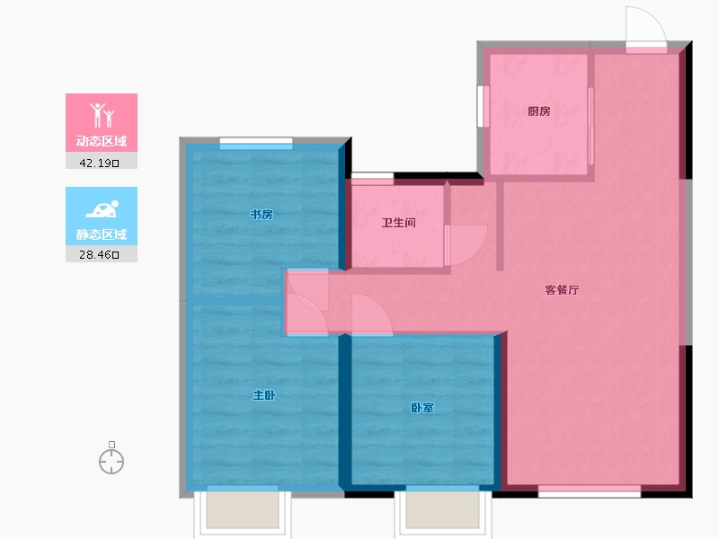 河南省-洛阳市-绿都中梁青云赋-63.00-户型库-动静分区