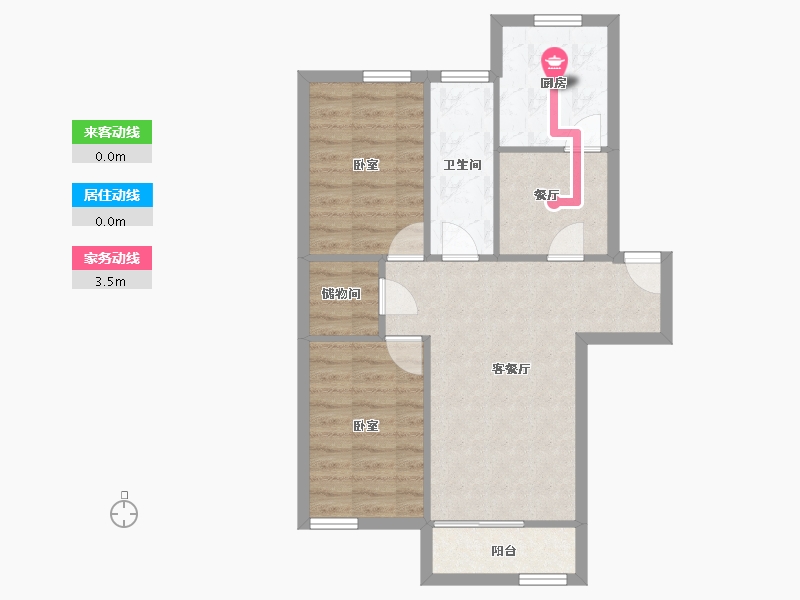 陕西省-咸阳市-秦宝小区东区-64.78-户型库-动静线