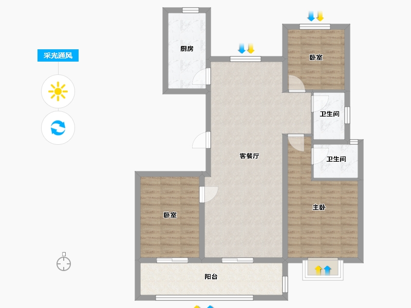 河南省-周口市-龙湖新城-95.20-户型库-采光通风