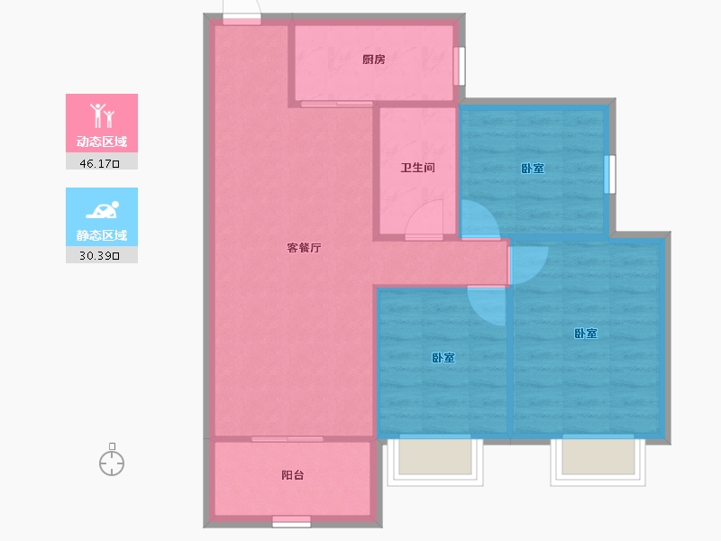 广东省-佛山市-万达华府-69.51-户型库-动静分区