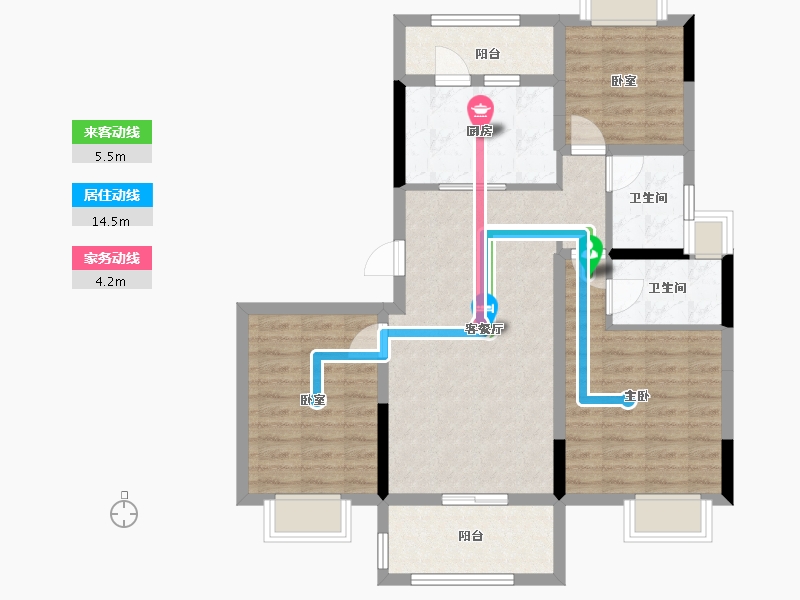 广西壮族自治区-柳州市-碧桂园翡翠湾-96.00-户型库-动静线