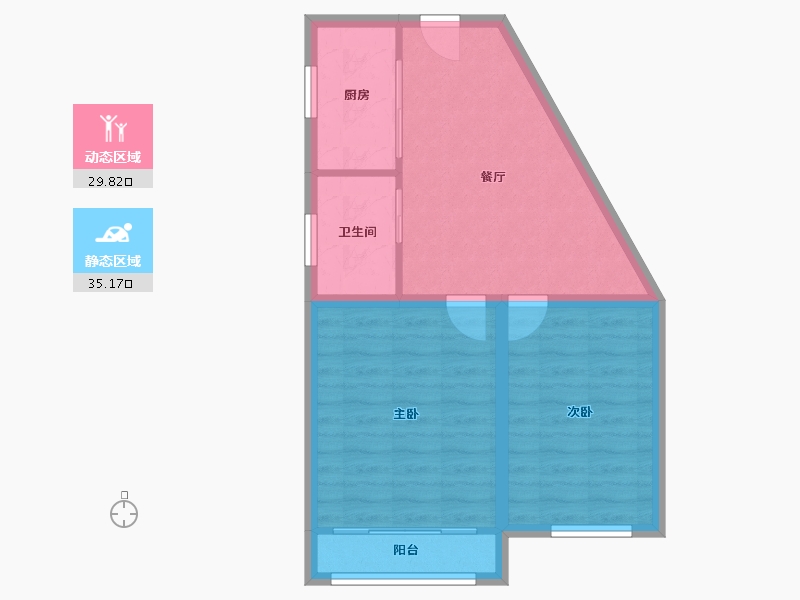 北京-北京市-青塔蔚园-58.40-户型库-动静分区