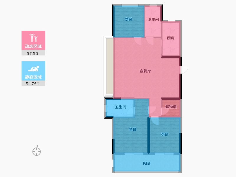 江苏省-苏州市-金茂悦湖雅苑-100.80-户型库-动静分区