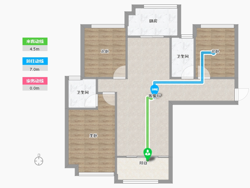 陕西省-咸阳市-金科世界城-87.00-户型库-动静线