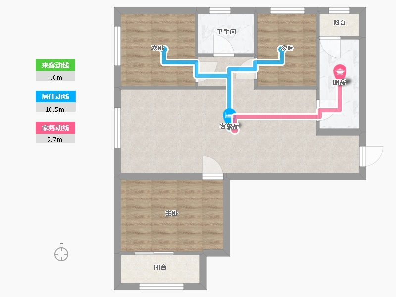 北京-北京市-诺德花园-77.00-户型库-动静线