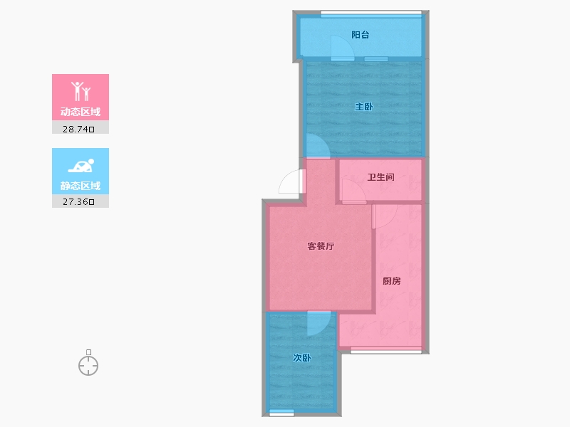 陕西省-咸阳市-秦宝小区东区-50.00-户型库-动静分区