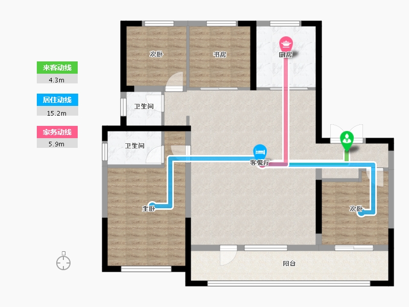 宁夏回族自治区-银川市-中海华越-118.20-户型库-动静线