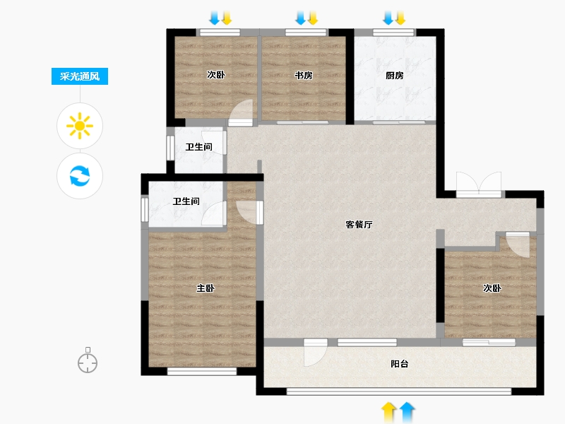 宁夏回族自治区-银川市-中海华越-118.20-户型库-采光通风