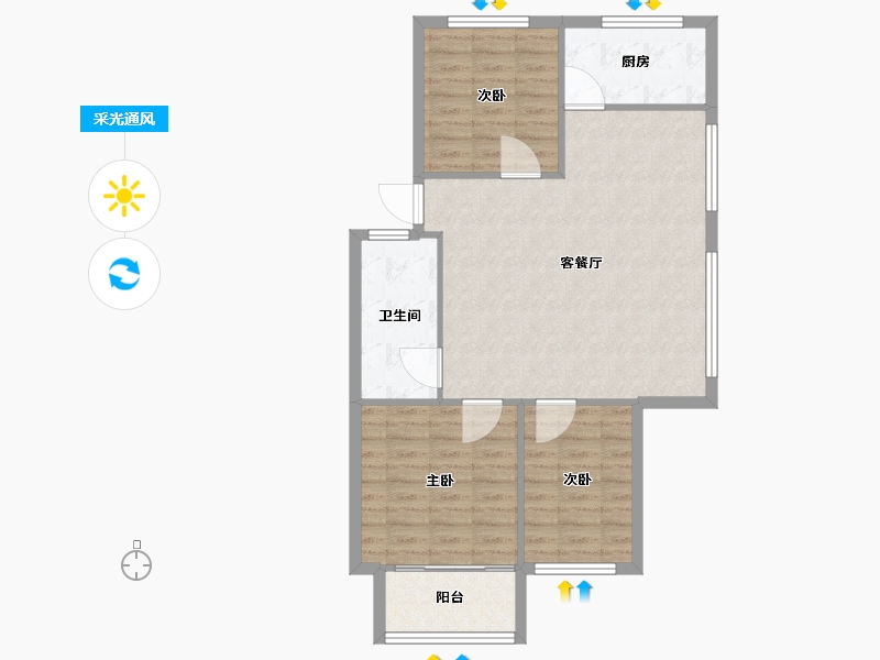 陕西省-咸阳市-秦宝小区东区-81.00-户型库-采光通风