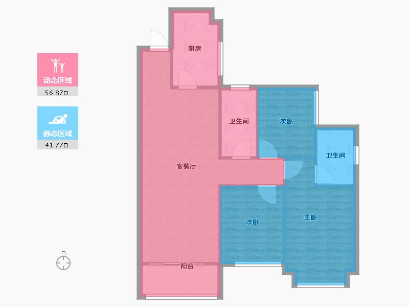 陕西省-咸阳市-金科世界城-90.00-户型库-动静分区