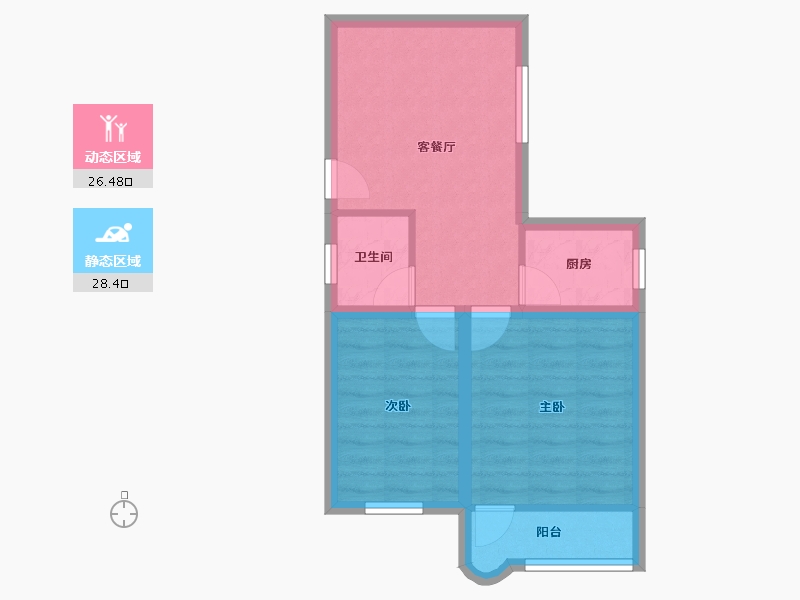 福建省-厦门市-金鸡亭花园小区-48.42-户型库-动静分区