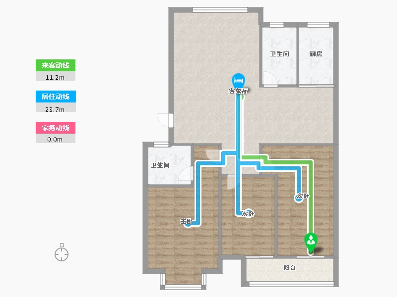 浙江省-金华市-五星清华园-107.00-户型库-动静线