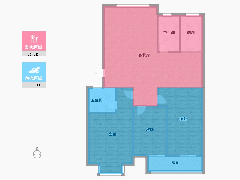 浙江省-金华市-五星清华园-107.00-户型库-动静分区