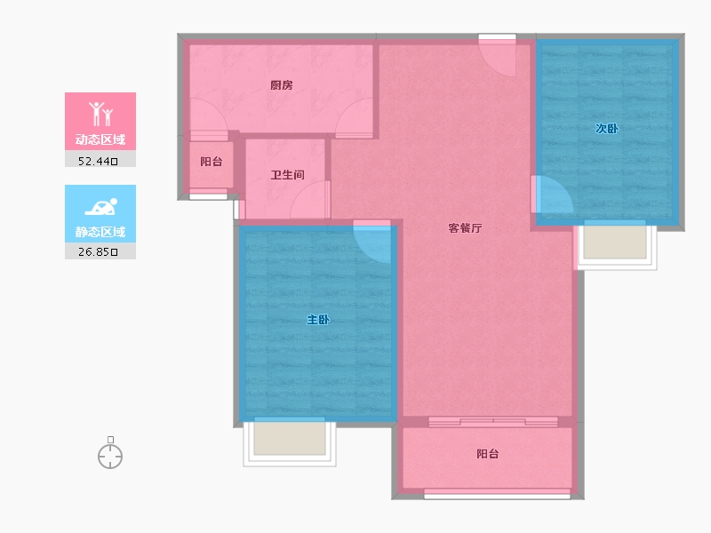 福建省-厦门市-龙湖嘉誉-71.00-户型库-动静分区