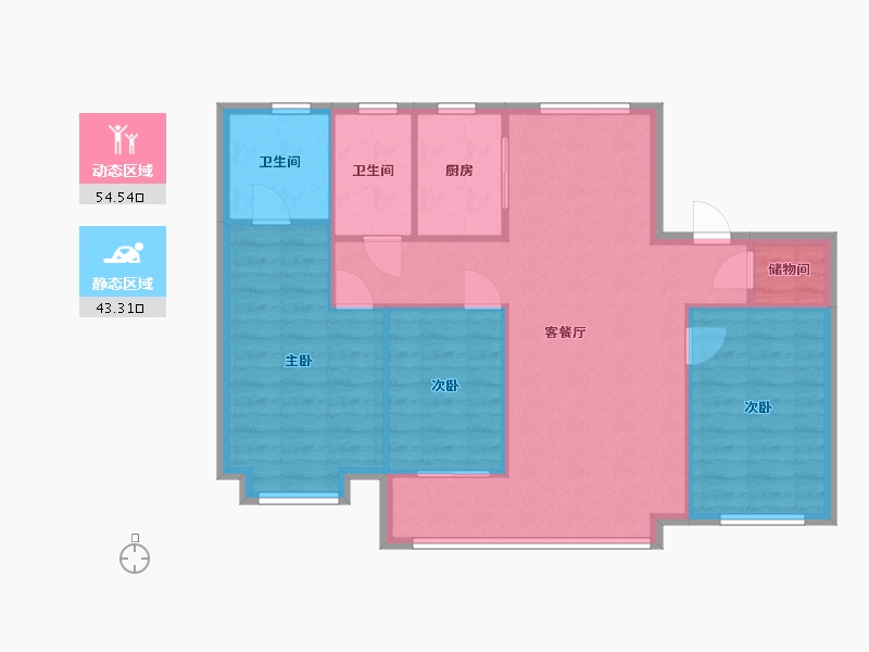 山东省-济南市-金茂悦家园-104.00-户型库-动静分区