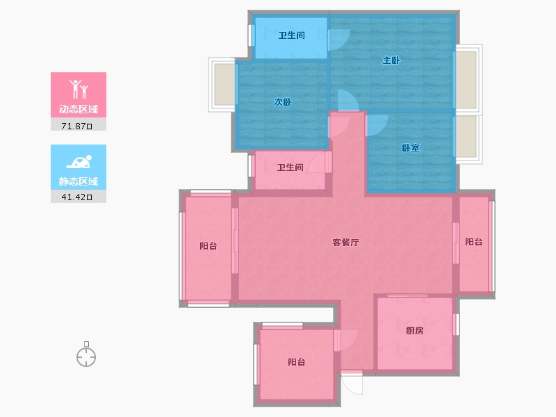 广西壮族自治区-南宁市-逸城-96.00-户型库-动静分区