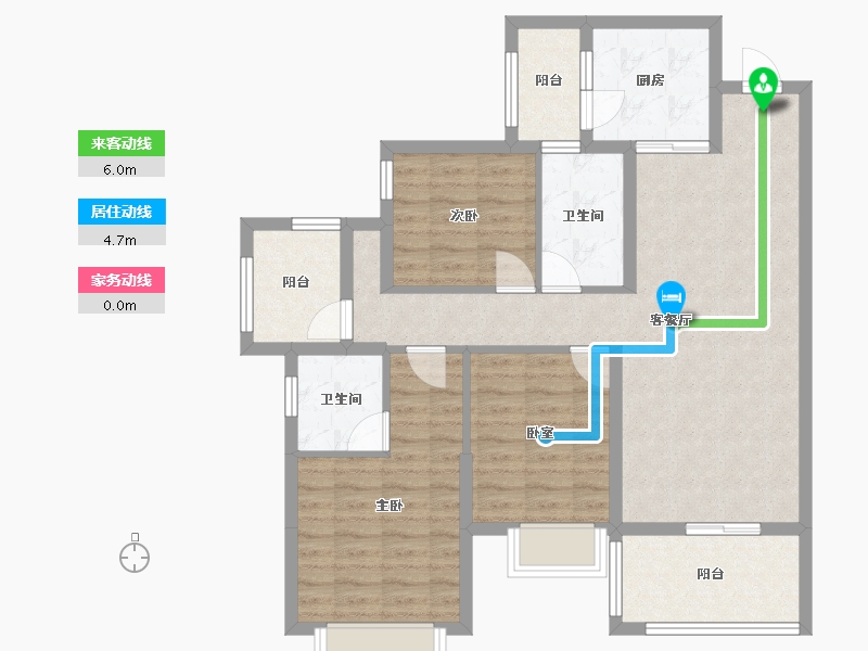 广西壮族自治区-玉林市-碧桂园十里江湾-95.20-户型库-动静线