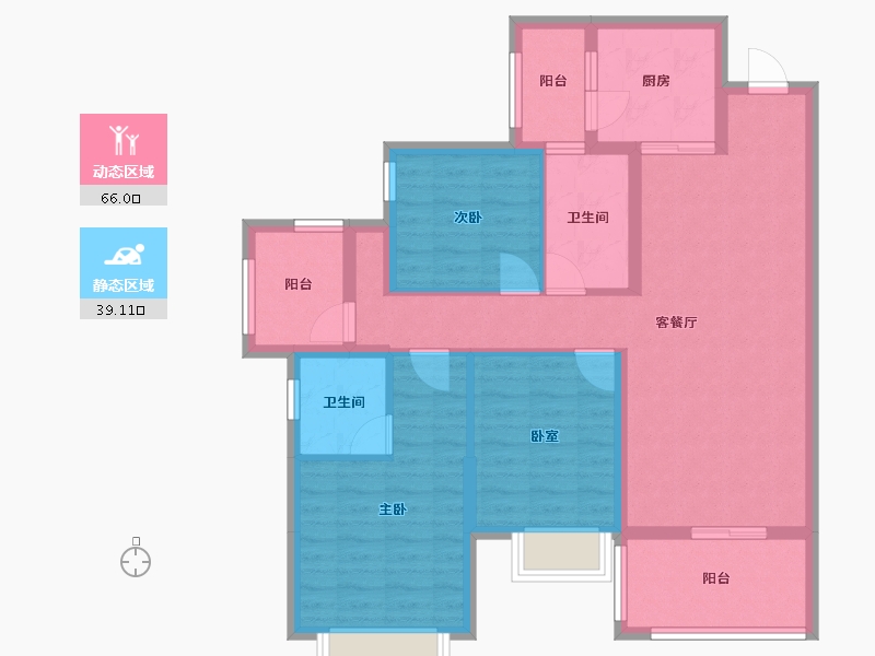 广西壮族自治区-玉林市-碧桂园十里江湾-95.20-户型库-动静分区