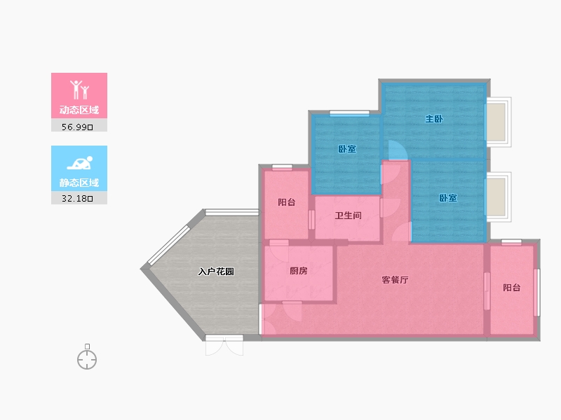 广东省-广州市-锦东花园-84.59-户型库-动静分区