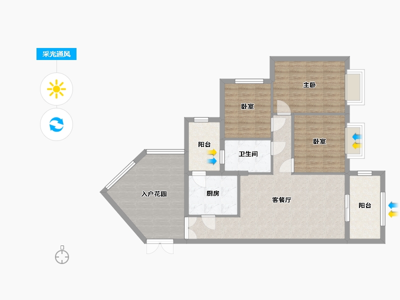 广东省-广州市-锦东花园-84.59-户型库-采光通风