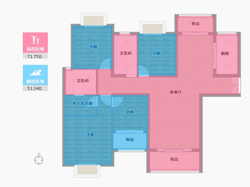 福建省-厦门市-龙湖嘉誉-110.00-户型库-动静分区