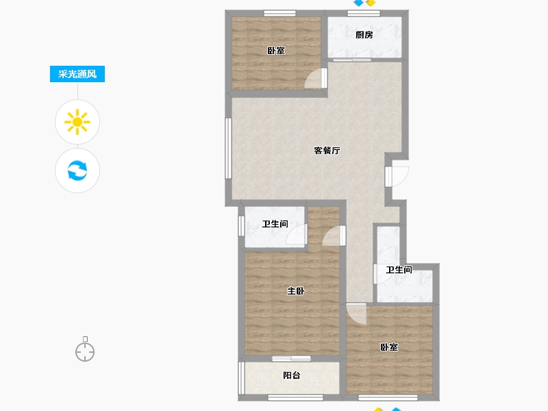 山西省-晋中市-双桥一期-101.23-户型库-采光通风