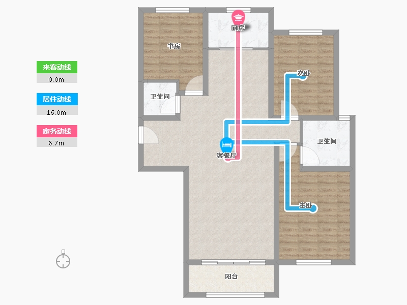 辽宁省-锦州市-金城御澜山-106.00-户型库-动静线