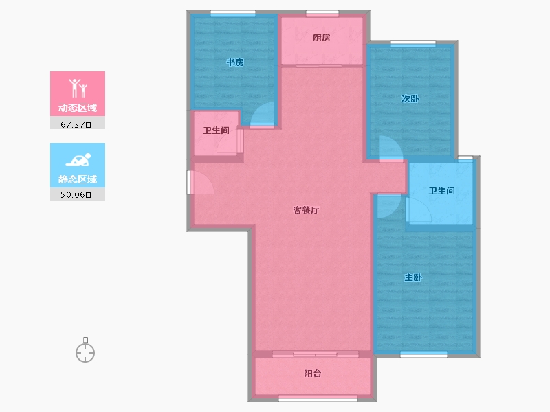 辽宁省-锦州市-金城御澜山-106.00-户型库-动静分区