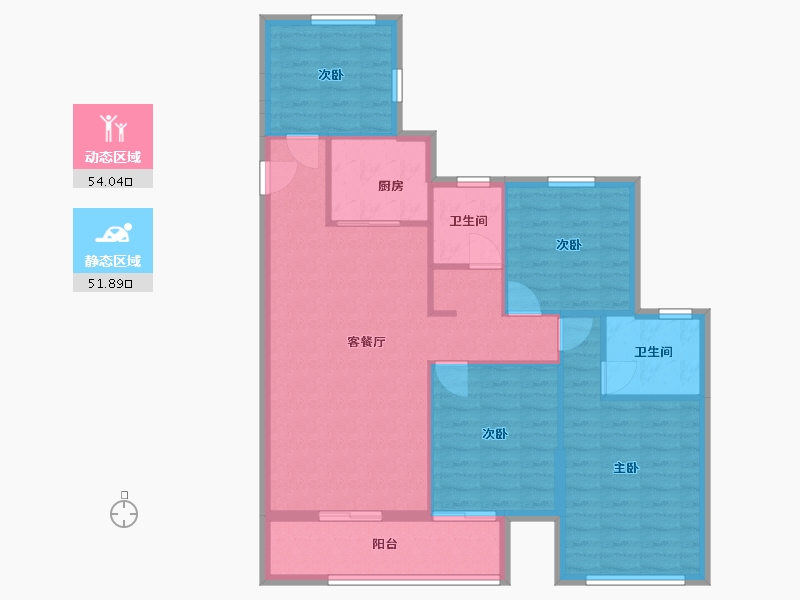 浙江省-温州市-龙都悦澜湾-96.00-户型库-动静分区