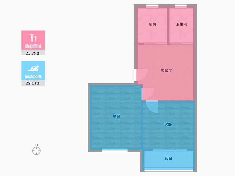 上海-上海市-运通路728弄-46.60-户型库-动静分区