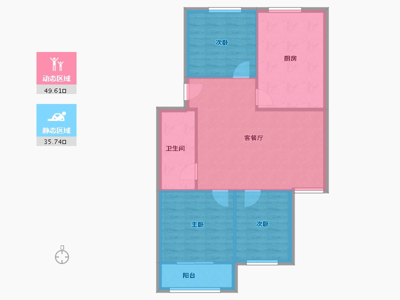 陕西省-咸阳市-秦宝小区东区-78.00-户型库-动静分区