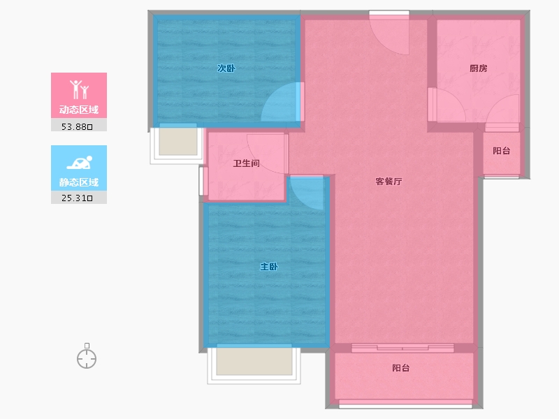 福建省-厦门市-龙湖嘉誉-71.00-户型库-动静分区