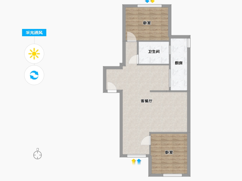 四川省-成都市-锦桂苑-67.00-户型库-采光通风