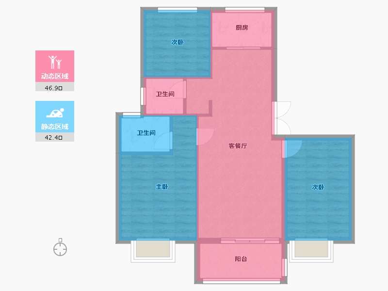 山西省-临汾市-汾河上园-102.00-户型库-动静分区