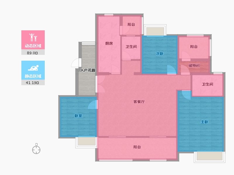 安徽省-铜陵市-铜冠见龙花园-114.40-户型库-动静分区