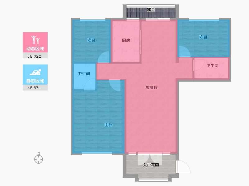 陕西省-咸阳市-奥园枫丹名郡-108.01-户型库-动静分区