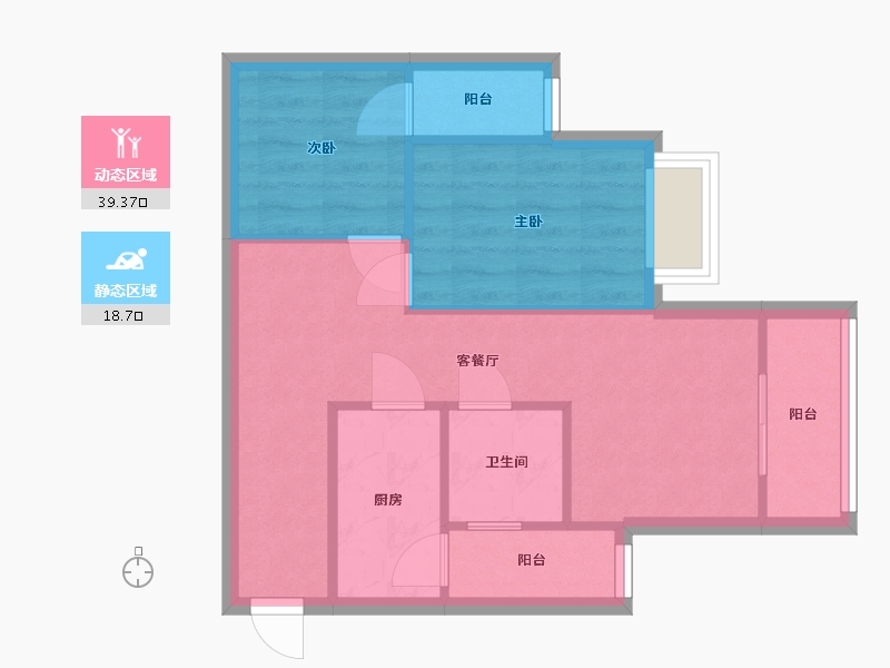 重庆-重庆市-美丽新城-三期-50.40-户型库-动静分区