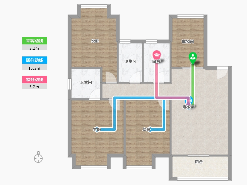 浙江省-嘉兴市-秋江花苑-101.14-户型库-动静线