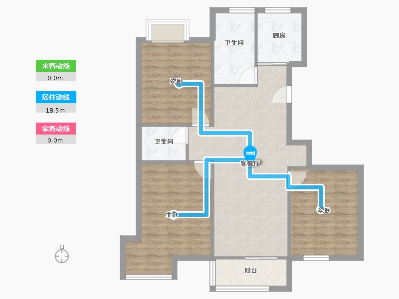 江苏省-无锡市-新惠家园-88.80-户型库-动静线