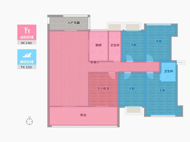 广东省-佛山市-云山峰境花园-145.04-户型库-动静分区