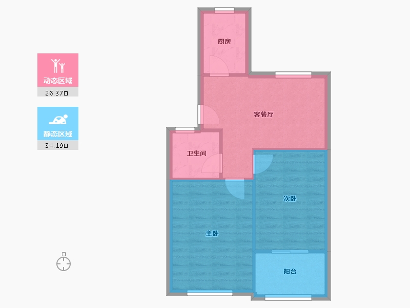 江苏省-无锡市-新桥花园-54.74-户型库-动静分区