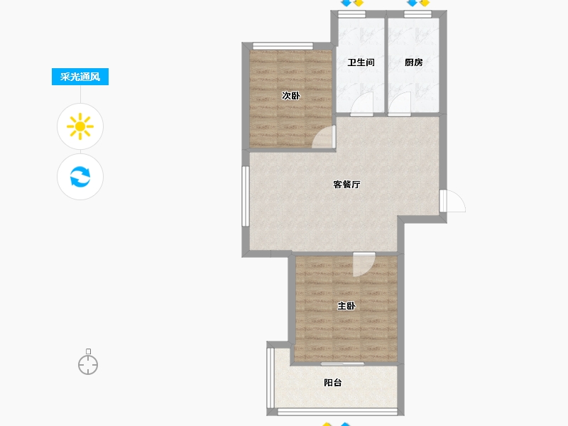 江苏省-无锡市-新惠家园-67.56-户型库-采光通风